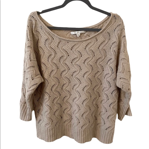 LC Lauren Conrad Sweaters - Lauren Conrad Open Knit Sweater Tan XL